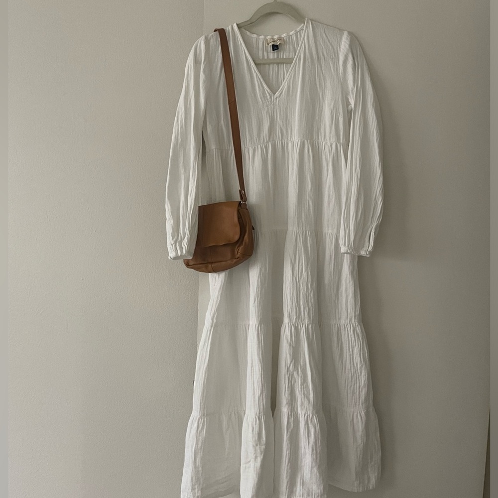 UNIVERSAL THREAD White Long Sleeve Beach Style Midi